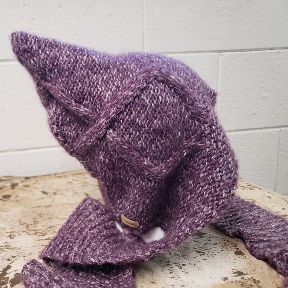 Columbia Brand Cone Knit Tassel Scarf Hat ~ Light Purple - Picture 2 of 3